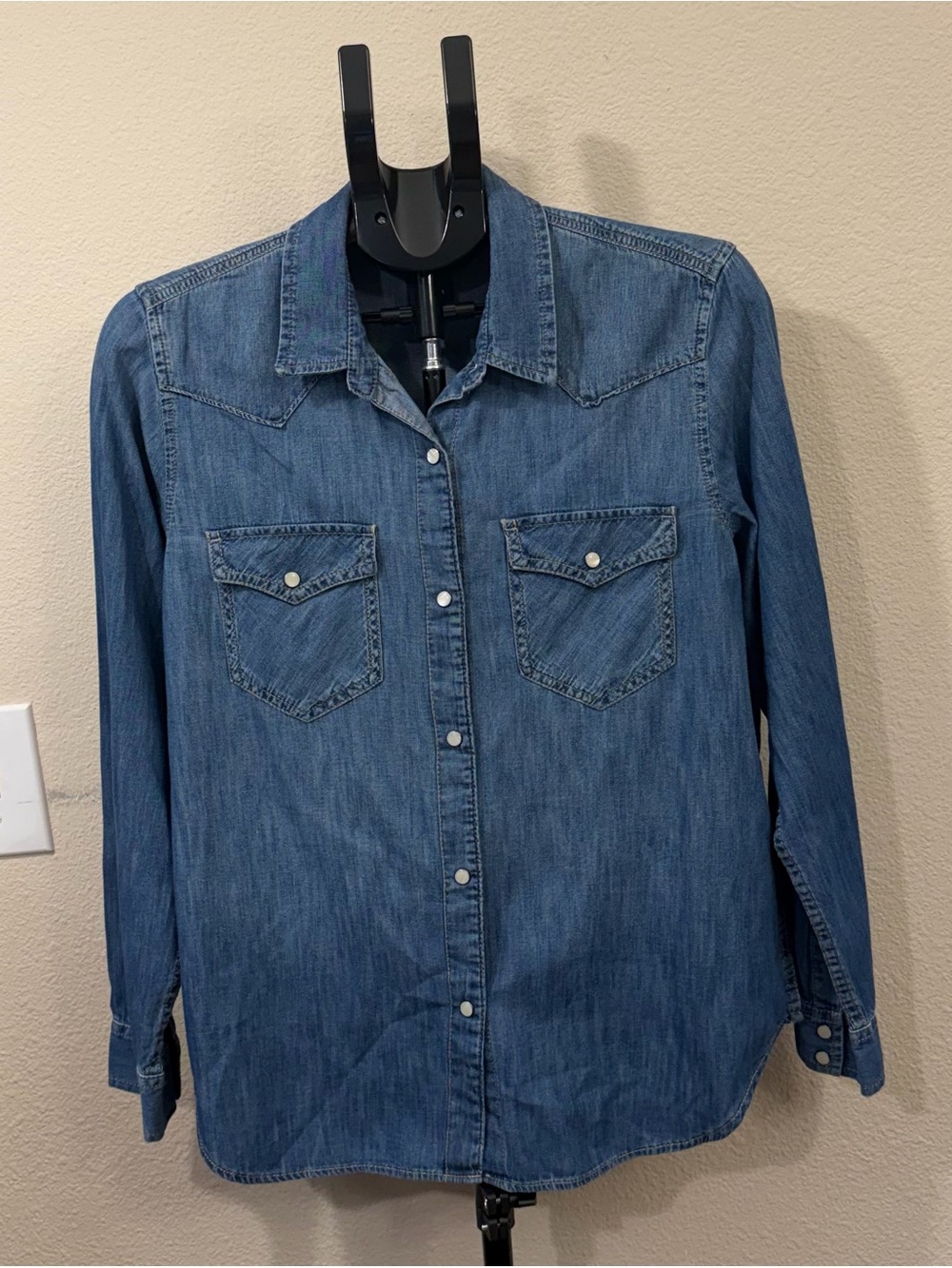 GAP Denim Western Snap Shirt | Western Chic Coastal Grandma Americana Cowgirl |L